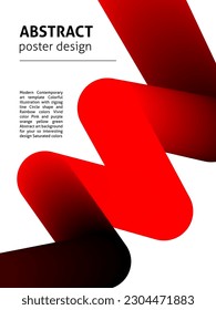Red Modern Colorful Poster. Vector Illustration of Banner Concept with Contemporary Typography. Flyer Background.