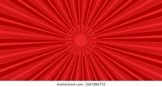 Fondo de efecto de explosión de sol cómico moderno rojo con semitono. fondo de Vector de estilo cómico de arte pop. Conveniente para las Plantillas abstractas modernas