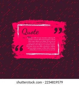 Red modern communication quote frame with abstract brush stroke