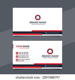 Red moderna tarjeta de negocios creativa tarjeta de nombre diseño horizontal simple y limpio de plantilla vector diseño