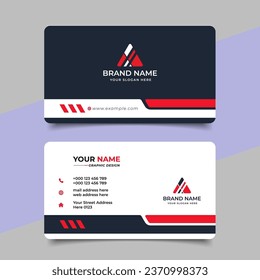 Red modern creative business card and name card horizontal simple clean template vector design