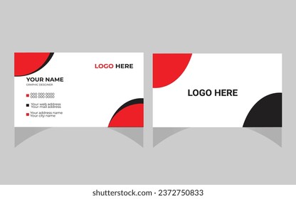 Red modern creative business card and name card.