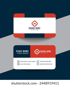 Red modern creative business card and name card,horizontal simple clean template vector design, layout in rectangle size