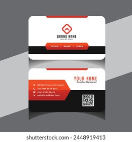 Red modern creative business card and name card,horizontal simple clean template vector design, layout in rectangle size