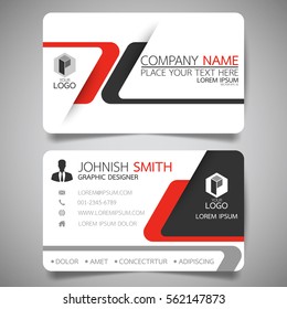 Red modern creative business card and name card,horizontal simple clean template vector design, layout in rectangle size.