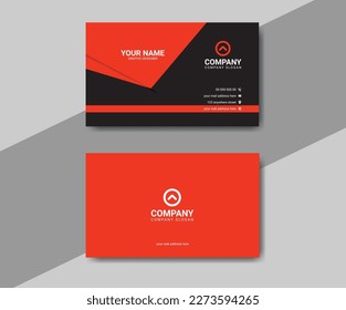 Red Modern Creative and Clean Vector Business Card Template. Corporate visiting card layout design