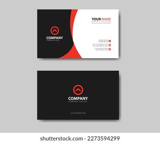 Red Modern Creative and Clean Vector Business Card Template. Corporate visiting card layout design