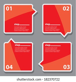 red Modern Design glossy banners template / can be used for infographics / numbered banners / horizontal cutout lines / graphic or website layout vector