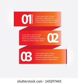 Red modern Design template / can be used for infographics / numbered banners / horizontal cutout lines / graphic or website layout vector