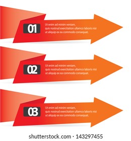 Red modern Design template / can be used for infographics / numbered banners / horizontal cutout lines / graphic or website layout vector