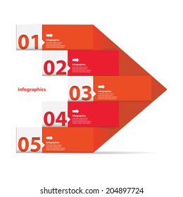 red modern Design template / can be used for infographics / numbered banners / horizontal cutout lines / graphic or website layout vector