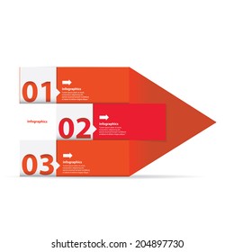 red modern Design template / can be used for infographics / numbered banners / horizontal cutout lines / graphic or website layout vector