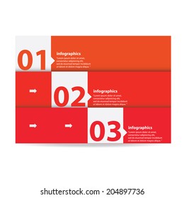 red modern Design template / can be used for infographics / numbered banners / horizontal cutout lines / graphic or website layout vector