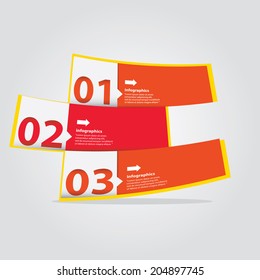red modern Design template / can be used for infographics / numbered banners / horizontal cutout lines / graphic or website layout vector