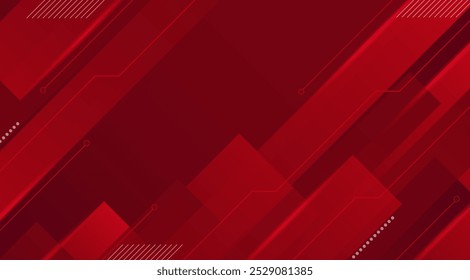 Red Modern Digital Technology Geometric Abstract Background. For banners and cover backgrounds