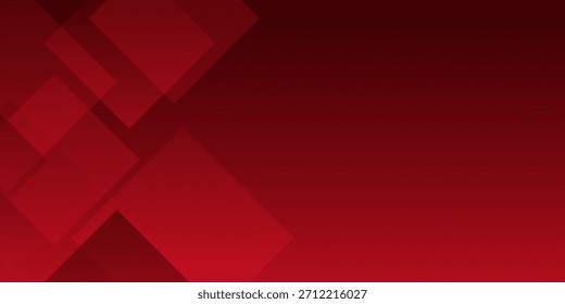 Elemento moderno rojo abstracto sobre fondo degradado rojo. Concepto digital simple