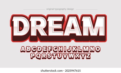 Red Modern Gaming 3D Perspective Sports Typography