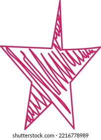 Estrella geométrica moderna roja. Fondo de estrella vectorial dibujado a mano. Aislado
