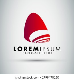 Plantilla de diseño de logotipo abstracto de gradiente moderno rojo