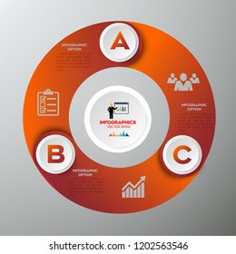 Red Modern infographic  Vector design template of 3 options, steps,on the grey background.Eps 10 vector file.