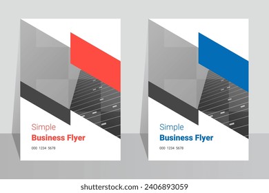 Red modern marketing agency A4 flyer cover template