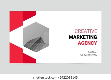Red modern marketing agency cover template
