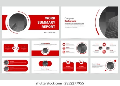 Red modern marketing company slide presentation template