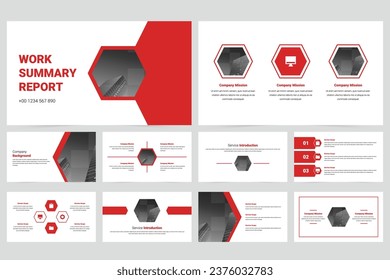 Red modern marketing company slide presentation template