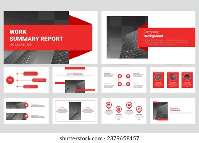 Red modern marketing company slide presentation template