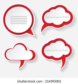 red modern paper banners set / can be used for infographics / numbered banners / horizontal cutout lines / graphic or website layout vector