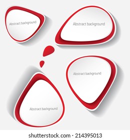 red modern paper banners set / can be used for infographics / numbered banners / horizontal cutout lines / graphic or website layout vector
