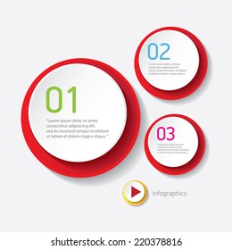 red modern paper banners set / can be used for infographics / numbered banners / horizontal cutout lines / graphic or website layout vector