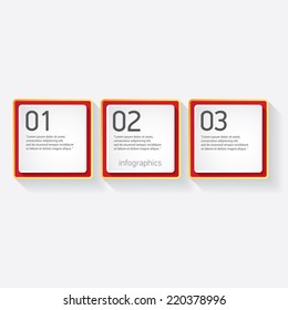 red modern paper banners set / can be used for infographics / numbered banners / horizontal cutout lines / graphic or website layout vector