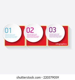 red modern paper banners set / can be used for infographics / numbered banners / horizontal cutout lines / graphic or website layout vector