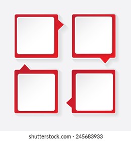 red modern paper banners set / can be used for infographics / numbered banners / horizontal cutout lines / graphic or website layout vector