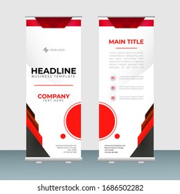 Red Modern Roll Up Banner Vector Design