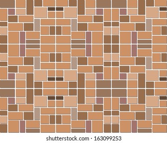red modern style of wall block for model exteriors construction and background