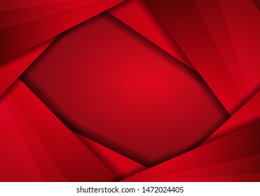 Red Modern Technology Design Background with dots Texture. abstract stainless steel metal panel with Overlay metallic texture pattern.