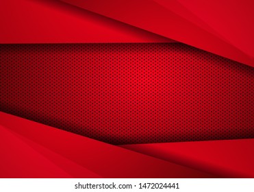 Red Modern Technology Design Background with dots Texture. abstract background pattern stripe paper material 3d render. business technology commercial sale concept layout with copy space.