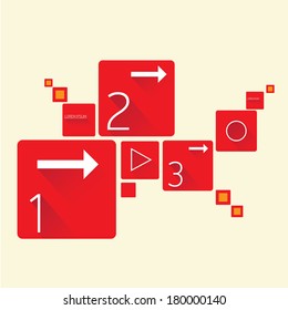red Modern trendy  Design template / can be used for infographics / numbered banners / graphic or website layout vector