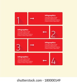red Modern trendy  Design template / can be used for infographics / numbered banners / graphic or website layout vector