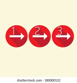 red Modern trendy  Design template / can be used for infographics / numbered banners / graphic or website layout vector