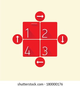 red Modern trendy  Design template / can be used for infographics / numbered banners / graphic or website layout vector
