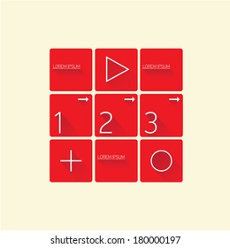 red Modern trendy  Design template / can be used for infographics / numbered banners / graphic or website layout vector