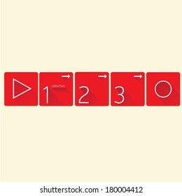 red Modern trendy  Design template / can be used for infographics / numbered banners / graphic or website layout vector