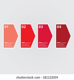 red Modern trendy Design template / can be used for infographics / numbered banners / graphic or website layout vector