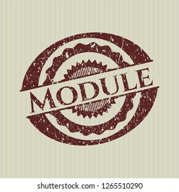 Red Module distress grunge style stamp