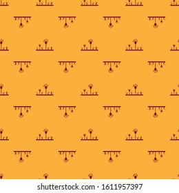 Red Mold icon isolated seamless pattern on brown background.  Vector Illustration