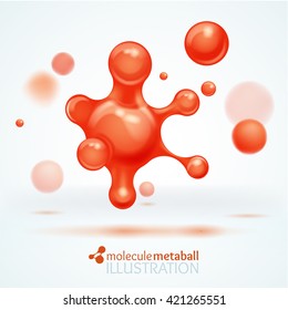 Red molecule connection illustration