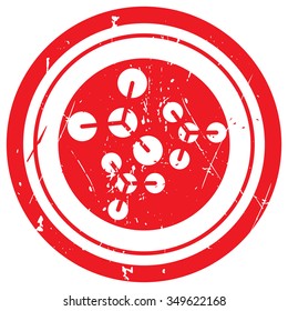 Red Molecules rubber stamp